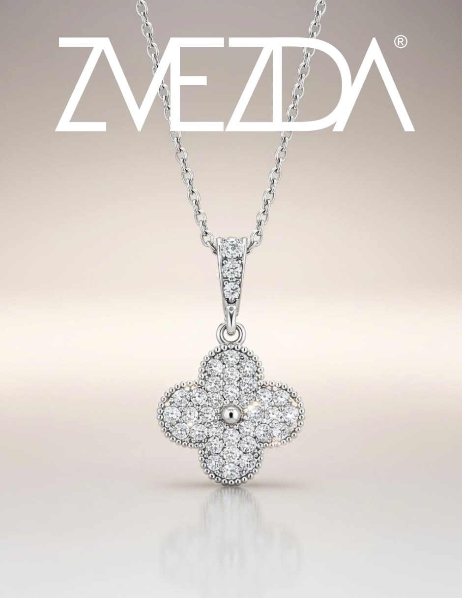 Collar con dije de trébol élan de plata 3